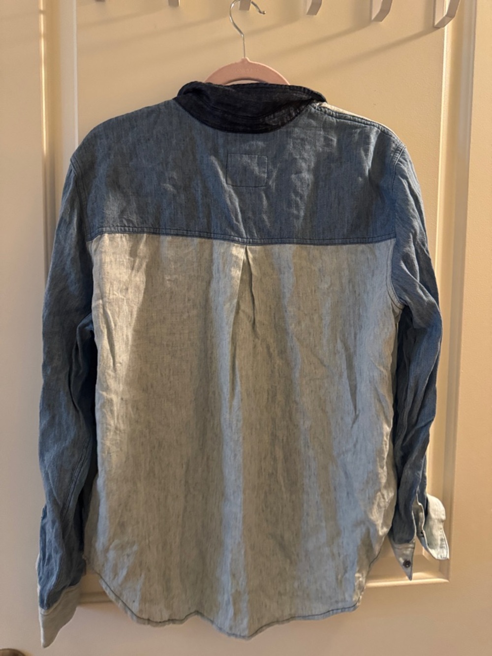 Rails Two-Tone Denim Button-Down Shirt - Light & Dark Blue - Picture 3 of 3